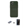 MARSİLYAN™- iPhone 12 Pro Max Kılıf Vadi Çizgi Prime - Siyah 3D Antistatik Hayalet Cam Ekran Koruyucu + Renkli Kamera Lens Koruma Cam - SI