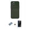 MARSİLYAN™- iPhone 12 Pro Max Kılıf Vadi Çizgi Prime - Siyah 3D Antistatik Hayalet Cam Ekran Koruyucu + Shine Kamera Lens Koruma Cam - GS