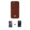 MARSİLYAN™- iPhone 12 Pro Max Kılıf Vadi Çizgi Prime - Siyah 3D Antistatik Hayalet Cam Ekran Koruyucu + Turuncu Neon Fosforlu Kamera Lens