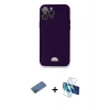 MARSİLYAN™- iPhone 12 Pro Max Kılıf Vadi Çizgi Prime - Siyah 3D Antistatik Seramik Nano Ekran Koruyucu + Gold Shine Kamera Lens Koruma Cam