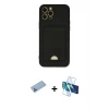 MARSİLYAN™- iPhone 12 Pro Max Kılıf Vadi Çizgi Prime - Siyah 3D Antistatik Seramik Nano Ekran Koruyucu + Shine Kamera Lens Koruma Cam - MI