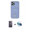 MARSİLYAN™- iPhone 12 Pro Max Kılıf Vadi Çizgi Prime - Siyah 3D Antistatik Seramik Nano Ekran Koruyucu + Neon Fosforlu Kamera Lens - BZ