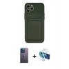 MARSİLYAN™- iPhone 12 Pro Max Kılıf Vadi Çizgi Prime - Siyah 3D Antistatik Seramik Nano Ekran Koruyucu + Neon Fosforlu Kamera Lens - MI