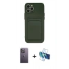 MARSİLYAN™- iPhone 12 Pro Max Kılıf Vadi Çizgi Prime - Siyah 3D Antistatik Seramik Nano Ekran Koruyucu + Neon Fosforlu Kamera Lens - BZ