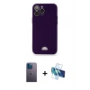 MARSİLYAN™- iPhone 12 Pro Max Kılıf Vadi Çizgi Prime - Siyah 3D Antistatik Seramik Nano Ekran Koruyucu + Neon Fosforlu Kamera Lens - MI