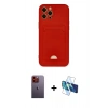 MARSİLYAN™- iPhone 12 Pro Max Kılıf Vadi Çizgi Prime - Siyah 3D Antistatik Seramik Nano Ekran Koruyucu + Neon Fosforlu Kamera Lens - TU