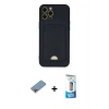 MARSİLYAN™- iPhone 12 Pro Max Kılıf Vadi Çizgi Prime - Siyah 5D Eko Cam Ekran Koruyucu + Shine Kamera Lens Koruma Cam - GI