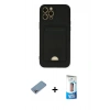 MARSİLYAN™- iPhone 12 Pro Max Kılıf Vadi Çizgi Prime - Siyah 5D Eko Cam Ekran Koruyucu + Shine Kamera Lens Koruma Cam - GI