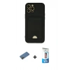 MARSİLYAN™- iPhone 12 Pro Max Kılıf Vadi Çizgi Prime - Siyah 5D Eko Cam Ekran Koruyucu + Shine Kamera Lens Koruma Cam - GD