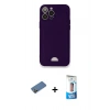 MARSİLYAN™- iPhone 12 Pro Max Kılıf Vadi Çizgi Prime - Siyah 5D Eko Cam Ekran Koruyucu + Shine Kamera Lens Koruma Cam - GD