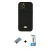 MARSİLYAN™- iPhone 12 Pro Max Kılıf Vadi Çizgi Prime - Siyah 5D Eko Cam Ekran Koruyucu + Metal Kamera Lens Koruma Cam - KI