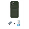 MARSİLYAN™- iPhone 12 Pro Max Kılıf Vadi Çizgi Prime - Siyah 5D Eko Cam Ekran Koruyucu + Metal Kamera Lens Koruma Cam - KI