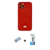 MARSİLYAN™- iPhone 12 Pro Max Kılıf Vadi Çizgi Prime - Siyah 5D Eko Cam Ekran Koruyucu + Mavi Shine Kamera Lens Koruma Cam