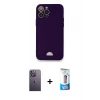 MARSİLYAN™- iPhone 12 Pro Max Kılıf Vadi Çizgi Prime - Siyah 5D Eko Cam Ekran Koruyucu + Neon Fosforlu Kamera Lens - BZ