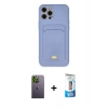 MARSİLYAN™- iPhone 12 Pro Max Kılıf Vadi Çizgi Prime - Siyah 5D Eko Cam Ekran Koruyucu + Neon Fosforlu Kamera Lens - YL