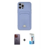 MARSİLYAN™- iPhone 12 Pro Max Kılıf Vadi Çizgi Prime - Siyah 5D Eko Cam Ekran Koruyucu + Neon Fosforlu Kamera Lens - TU