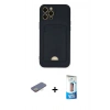 MARSİLYAN™- iPhone 12 Pro Max Kılıf Vadi Çizgi Prime - Siyah 5D Eko Cam Ekran Koruyucu + Renkli Kamera Lens Koruma Cam - SI