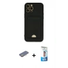 MARSİLYAN™- iPhone 12 Pro Max Kılıf Vadi Çizgi Prime - Siyah 5D Eko Cam Ekran Koruyucu + Renkli Kamera Lens Koruma Cam - SI