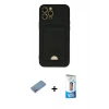 MARSİLYAN™- iPhone 12 Pro Max Kılıf Vadi Çizgi Prime - Siyah 5D Eko Cam Ekran Koruyucu + Shine Kamera Lens Koruma Cam - GS