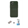 MARSİLYAN™- iPhone 12 Pro Max Kılıf Vadi Çizgi Prime - Siyah 5D Eko Cam Ekran Koruyucu + Shine Kamera Lens Koruma Cam - SABE