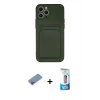 MARSİLYAN™- iPhone 12 Pro Max Kılıf Vadi Çizgi Prime - Siyah 5D Eko Cam Ekran Koruyucu + Shine Kamera Lens Koruma Cam - PE