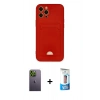 MARSİLYAN™- iPhone 12 Pro Max Kılıf Vadi Çizgi Prime - Siyah 5D Eko Cam Ekran Koruyucu + Neon Fosforlu Kamera Lens - YL