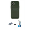 MARSİLYAN™- iPhone 12 Pro Max Kılıf Vadi Çizgi Prime - Siyah 5D Eko Cam Ekran Koruyucu + Renkli Kamera Lens Koruma Cam - YL