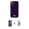 MARSİLYAN™- iPhone 12 Pro Max Kılıf Vadi Çizgi Prime - Siyah 6D Mat Seramik Hayalet Nano Ekran Koruyucu + Neon Fosforlu Kamera Lens - MI