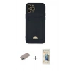 MARSİLYAN™- iPhone 12 Pro Max Kılıf Vadi Çizgi Prime - Siyah 6D Mat Seramik Hayalet Nano Ekran Koruyucu + Shine Kamera Lens Koruma Cam - SABE