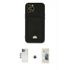 MARSİLYAN™- iPhone 12 Pro Max Kılıf Vadi Çizgi Prime - Siyah 6D Mat Seramik Hayalet Nano Ekran Koruyucu + Shine Kamera Lens - LT