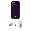 MARSİLYAN™- iPhone 12 Pro Max Kılıf Vadi Çizgi Prime - Siyah 6D Mat Seramik Hayalet Nano Ekran Koruyucu + Shine Kamera Lens Koruma Cam - SABE