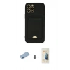 MARSİLYAN™- iPhone 12 Pro Max Kılıf Vadi Çizgi Prime - Siyah 6D Mat Seramik Hayalet Nano Ekran Koruyucu + Shine Kamera Lens Koruma Cam - MI
