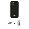 MARSİLYAN™- iPhone 12 Pro Max Kılıf Vadi Çizgi Prime - Siyah 6D Mat Seramik Hayalet Nano Ekran Koruyucu + Renkli Kamera Lens Koruma Cam - SI