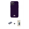 MARSİLYAN™- iPhone 12 Pro Max Kılıf Vadi Çizgi Prime - Siyah 6D Mat Seramik Hayalet Nano Ekran Koruyucu + Renkli Kamera Lens Koruma Cam - MI