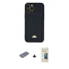 MARSİLYAN™- iPhone 12 Pro Max Kılıf Vadi Çizgi Prime - Siyah 6D Mat Seramik Hayalet Nano Ekran Koruyucu + Renkli Kamera Lens Koruma Cam - SI