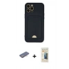 MARSİLYAN™- iPhone 12 Pro Max Kılıf Vadi Çizgi Prime - Siyah 6D Mat Seramik Hayalet Nano Ekran Koruyucu + Renkli Kamera Lens Koruma Cam - MI