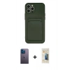 MARSİLYAN™- iPhone 12 Pro Max Kılıf Vadi Çizgi Prime - Siyah 6D Mat Seramik Hayalet Nano Ekran Koruyucu + Neon Fosforlu Kamera Lens - MI