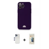 MARSİLYAN™- iPhone 12 Pro Max Kılıf Vadi Çizgi Prime - Siyah 6D Mat Seramik Hayalet Nano Ekran Koruyucu + Shine Kamera Lens - LT