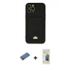 MARSİLYAN™- iPhone 12 Pro Max Kılıf Vadi Çizgi Prime - Siyah 6D Mat Seramik Hayalet Nano Ekran Koruyucu + Shine Kamera Lens Koruma Cam - GD