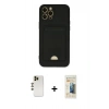 MARSİLYAN™- iPhone 12 Pro Max Kılıf Vadi Çizgi Prime - Siyah 6D Mat Seramik Hayalet Nano Ekran Koruyucu + Shine Kamera Lens - GD
