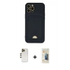 MARSİLYAN™- iPhone 12 Pro Max Kılıf Vadi Çizgi Prime - Siyah 6D Mat Seramik Hayalet Nano Ekran Koruyucu + Shine Kamera Lens - GD