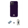 MARSİLYAN™- iPhone 12 Pro Max Kılıf Vadi Çizgi Prime - Siyah Bilvis Hayalet Cam Ekran Koruyucu + Shine Kamera Lens Koruma Cam - GI