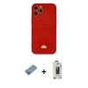 MARSİLYAN™- iPhone 12 Pro Max Kılıf Vadi Çizgi Prime - Siyah Bilvis Hayalet Cam Ekran Koruyucu + Shine Kamera Lens Koruma Cam - GI