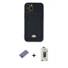 MARSİLYAN™- iPhone 12 Pro Max Kılıf Vadi Çizgi Prime - Siyah Bilvis Hayalet Cam Ekran Koruyucu + Metal Kamera Lens Koruma Cam - GD