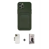 MARSİLYAN™- iPhone 12 Pro Max Kılıf Vadi Çizgi Prime - Siyah Bilvis Hayalet Cam Ekran Koruyucu + Shine Kamera Lens - GD