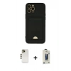 MARSİLYAN™- iPhone 12 Pro Max Kılıf Vadi Çizgi Prime - Siyah Bilvis Hayalet Cam Ekran Koruyucu + Shine Kamera Lens - GD