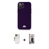 MARSİLYAN™- iPhone 12 Pro Max Kılıf Vadi Çizgi Prime - Siyah Bilvis Hayalet Cam Ekran Koruyucu + Shine Kamera Lens - GD