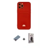 MARSİLYAN™- iPhone 12 Pro Max Kılıf Vadi Çizgi Prime - Siyah Bilvis Hayalet Cam Ekran Koruyucu + Metal Kamera Lens Koruma Cam - KI