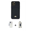 MARSİLYAN™- iPhone 12 Pro Max Kılıf Vadi Çizgi Prime - Siyah Bilvis Hayalet Cam Ekran Koruyucu + Shine Kamera Lens - LT