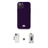 MARSİLYAN™- iPhone 12 Pro Max Kılıf Vadi Çizgi Prime - Siyah Bilvis Hayalet Cam Ekran Koruyucu + Shine Kamera Lens - LT
